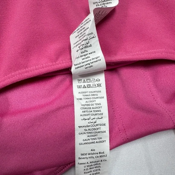 Alosoft Courtside Tennis Dress Paradise Pink - Size S - Picture 13 of 16